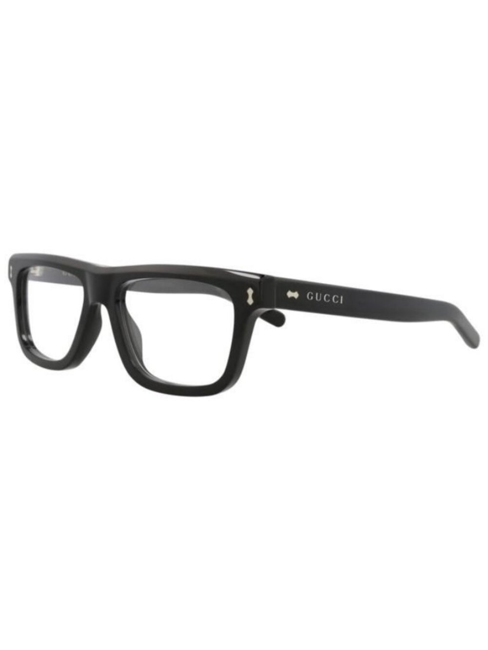 New Gucci Mens Square/Rectangle Black Black Transparent Fashion Designer Eyeglas